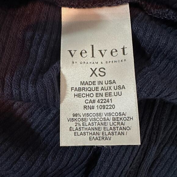 Velvet by Graham & Spencer Textured Open Waterfall Cardigan Size XS Navy - Picture 6 of 6